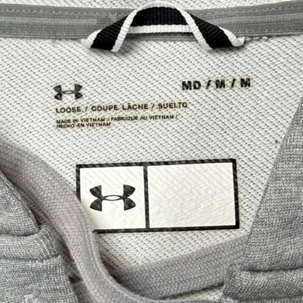 Under Armour Womens Iron Digger Lace Up Hoodie Grey Loose Fit Cropped Medium